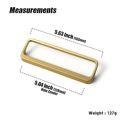 Goo-Ki Brushed Gold Cabinet Pulls with Hole Center 5''(128MM),Modern Zinc Alloy Finger Pulls for Drawer,Wardrobe,Cupboard,6 Pack - color: Brushed Gold, size: 5'' HOLE CENTERS