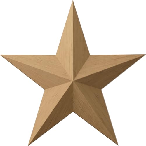 Ekena Millwork ROS04X04GLRW Galveston Star Rosette, 4 1/8"W x 4 1/8"H x 5/8"P, Rubberwood - color: Beige, size: 4 1/8"W x 4 1/8"H x 5/8"P