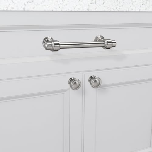 10 Pack 3-3/4 Inch(96mm) Kitchen Cabinet Handles Brushed Satin Nickel Cabinet Pulls Silvery Drawer Pulls Zinc Alloy Kitchen Hardware - color: Brushed Satin Nickel, size: 3-3/4'' Hole Center(96mm)