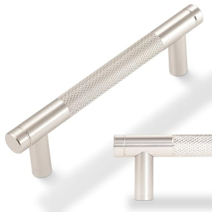 10 Pack 3.75 Inch Brushed Satin Nickel Kitchen Cabinet Handles - color: Brushed Satin Nickel, size: 3-3/4'' Hole Center(96mm)
