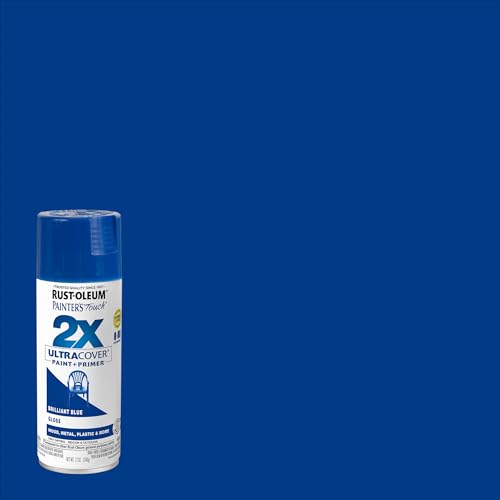 Rust-Oleum Painter's Touch 2X Ultra Cover Spray Paint, Gloss Brilliant Blue - color: Gloss Brilliant Blue, size: 12 Ounce (Pack of 1)