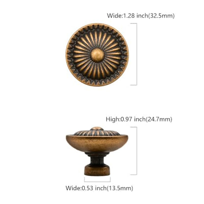 Asidrama 10 Pack Brushed Antique Brass Kitchen Cabinet Knobs - color: Brushed Antique Brass, size: Single Hole Knob