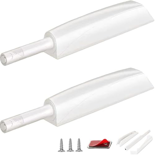 Push to Open Door Latch Cabinet Hardware CBRIVE 2 Pack Magnetic Push Latches & Lock for Hidden Door Magnet Push Release Drawer Pull Tip on Closet Close Touch Locking Strong Pop Out, White - color: White, size: 2 Pack
