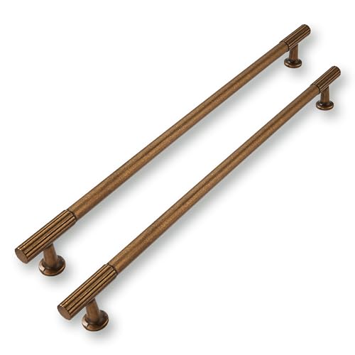 2 Pack 12 Inch(305mm) Hole Center Antique Brass Cabinet pulls Kitchen Handles Solid Heavy Duty Cabinet Pull Kitchen Hardware - color: Antique Brass, size: 12 Inch(305mm)Hole Center