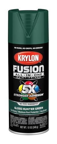 Krylon Rust Preventative Spray Paint, Hunter Green, Gloss, Solvent, 12 oz K02789007-1 Each - color: Green, size: 1 Count (Pack of 1), style: Gloss