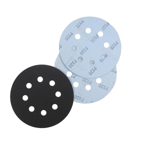 50 Pcs 5 Inch 8 Hole 320 Grit Wet and Dry Sanding Discs, Round Hook and Loop Disc Sandpaper for Random Orbital Sanders - style: 320 Grit