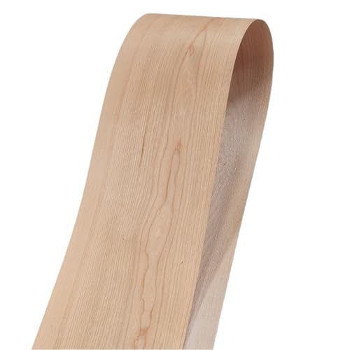 Cherry Wood Veneer Sheet,Flat Cut,8.5''x 98'',Iron On Stick Veneer Roll Without Paper,Pre-glued Hot Melt Self Adhesive Cherry Tape for Cabinet Furniture Plywood Laminate Speaker Renovation - color: Cherry