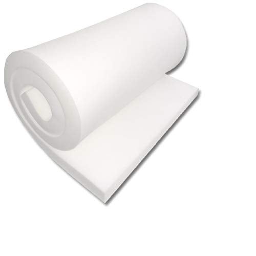 FoamTouch (3 Pack Upholstery Foam Cushion High Density 1" Height x 24" Width x 84" Length Made in USA, White - size: 1" x 24" x 84" (3Pack)