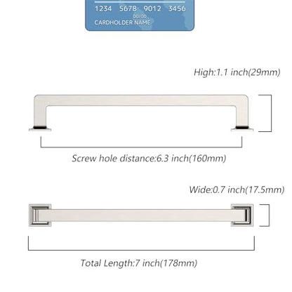 Brushed Satin Nickel Cabinet Handles Kitchen Pulls 6.25 Inch 10 Pack - color: Brushed Satin Nickel, size: 6.3" Hole Center