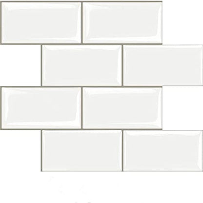 STICKGOO 10-Sheet Peel and Stick Subway Tile, Stick on Tiles Backsplash for Kitchen & Bathroom in White (Thicker Design) - color: White