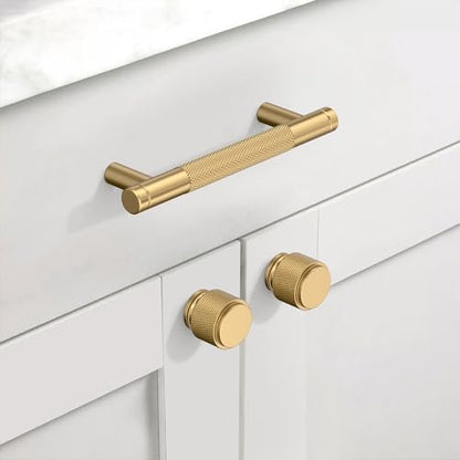 Champagne Bronze Knurled Cabinet Handles Kitchen Pulls 3.75 Inch 10 Pack - color: Champagne Bronze, size: 3.75" Hole Center