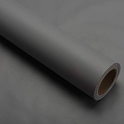15.8" x400"Grey Wallpaper Self Adhesive Paper Film Peel and Stick Wallpaper - color: Dark Gray, size: 15.8" x 400"