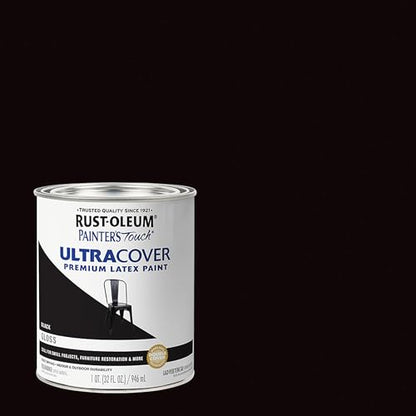 Rust-Oleum Painter's Touch Latex Brush-On Paint, Gloss Black - color: Gloss Black, size: 1 Quarts (Pack of 1)