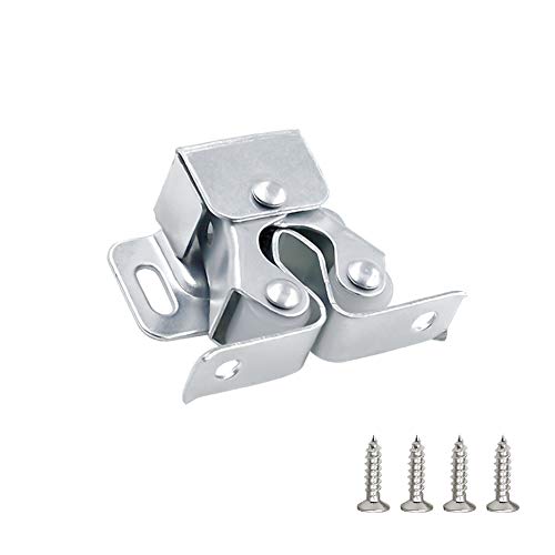 Luomorgo Double Roller Catch Cabinet Latches, Silver, 24 Pack - color: Silver, size: 24 Pieces