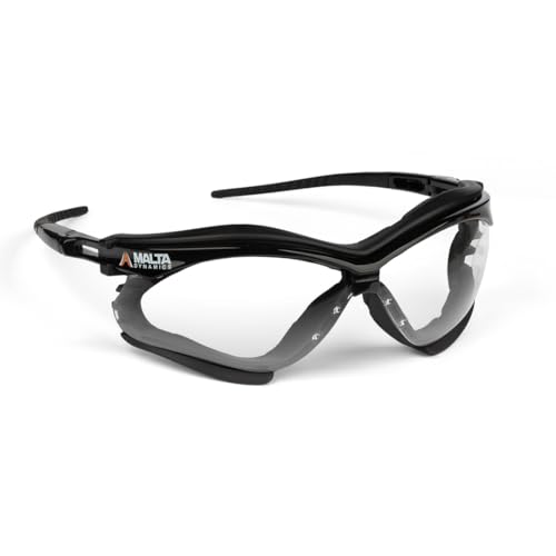 Malta Dynamics APEX Foam-Lined Safety Glasses – ANSI Z87.1 Spoggles for Construction Workers, Anti Scratch Protective Eyewear - color: Clear, size: 1 Pack