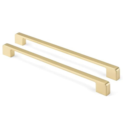 Rergy Cabinet Handles, Brushed Gold Drawer Pulls, 10", 10 Pack - color: Brushed Gold, size: 10"/256MM Hole Center