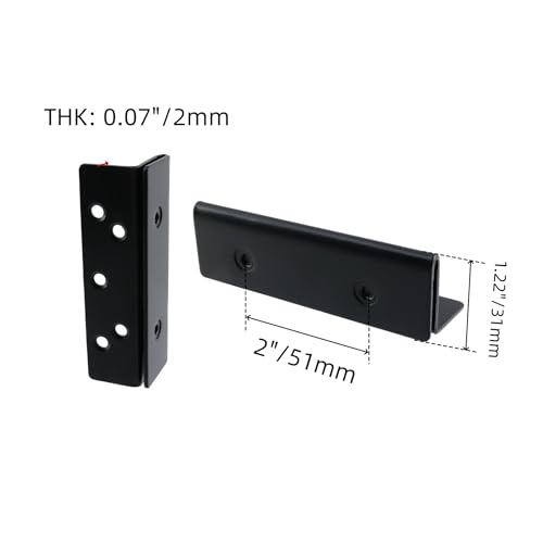 Bed Frame Post Double Hook Slot Brackets Attachment, 4 Pcs Iron Bed Hook Plates for Wooden Beds, Beds Rail Hardware Attachment Bracket, 3.9"x1.2"x1.2"(LxWxH) - size: 3.9"x1.2"x1.2"/99x30x30mm(LxWxH)