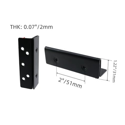 Bed Frame Post Double Hook Slot Brackets Attachment, 4 Pcs Iron Bed Hook Plates for Wooden Beds, Beds Rail Hardware Attachment Bracket, 3.9"x1.2"x1.2"(LxWxH) - size: 3.9"x1.2"x1.2"/99x30x30mm(LxWxH)