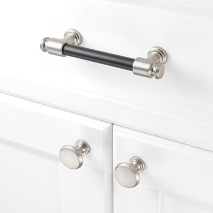 KOOFIZO 10 Pack 3-3/4 in Black & Nickel Cabinet Pulls, Drawer Handles P11 - color: Black + Brushed Nickel, size: 3-3/4" CC