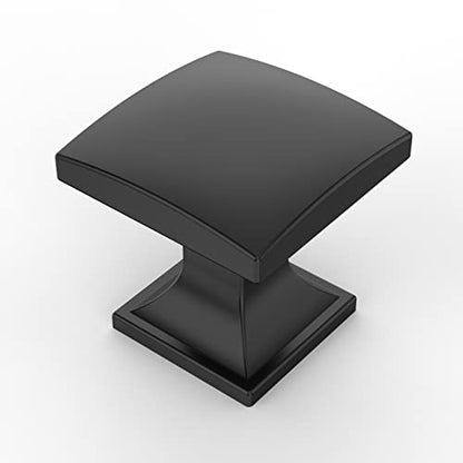Amerdeco 10 Pack 1 Inch Matte Black Cabinet Knobs - color: Matte Black, size: Single Hole