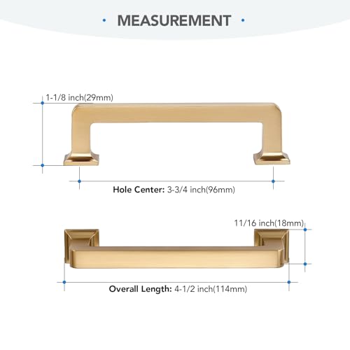 HOME EDIT Champagne Bronze Cabinet Handles Zinc Pulls 3-3/4 Inch 10 Pack - color: Champagne Bronze, size: 3-3/4 inches Hole Center