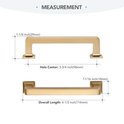 HOME EDIT Champagne Bronze Cabinet Handles Zinc Pulls 3-3/4 Inch 10 Pack - color: Champagne Bronze, size: 3-3/4 inches Hole Center