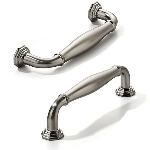 2 Pack 3 Inch Hole Center Brushed Satin Nickel Heavy Duty Solid Cabinet pulls Ideal for Dressers, Bathroom, cabinets, and Kitchens cabinets. - color: Brushed Satin Nickel, size: 3 Inch Hole Center, style: 2 Pack