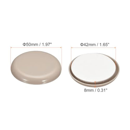 uxcell Furniture Sliders, 16Pcs 2" - Plastic Self-Adhesive Round Sliding Pads, Chair Glides for Carpeted Tile Vinyl Hardwood Floors (Grey) - size: 2"