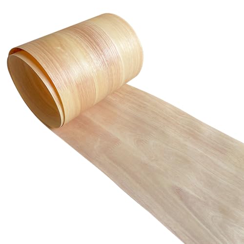 Natural Wood Veneer, Thin Veneer Sheets, Furniture/Boxes/Wooden Crafts Production and Renovation, Handmade DIY (Rubber) - color: Rubber / 8″ x 90″
