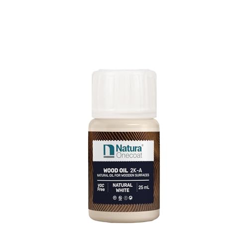 Wood Stain Oil - Sample - 25 ml, Natural White – Natural Wood Finish for Interior Furniture & Floor - Linseed Wood Oil - Environmentally Friendly - Hard Wax Oil for Color Sampling - color: Natural White