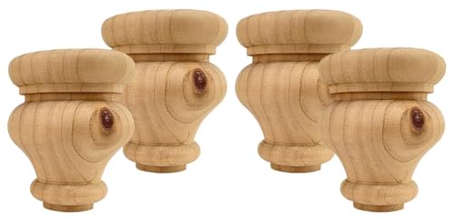 Highland Manor Wood Products Cypress Bun Foot - 3" Tall x 2 1/2" Wide (Pine) (Set of 4)