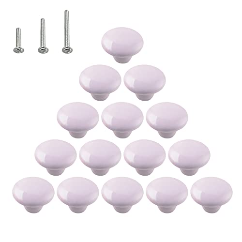 HUAMULAN Ceramic Cabinet Mushroom Knobs Dresser Drawer Pull Handles 15PCS - color: A93-Qianzi-15PACK