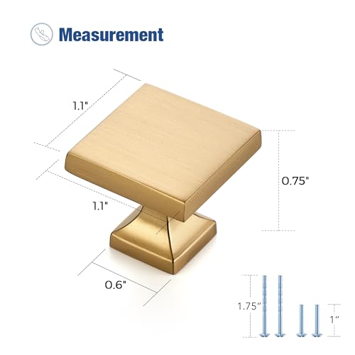Ravinte Cabinet Knobs Champagne Bronze Square Knobs, Drawer Knobs, 10 Pack - color: Champagne Bronze