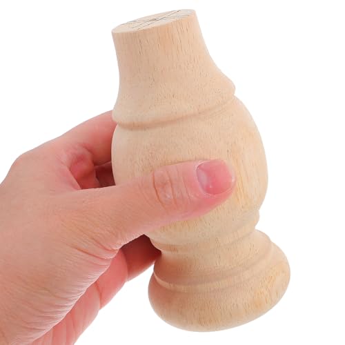4pcs Solid Wood Furniture Legs Carved Round Sofa Feet Cabinet Wooden Legs for Couch 6x12cm Unfinished Hardwood Replacement Parts for Home Furniture