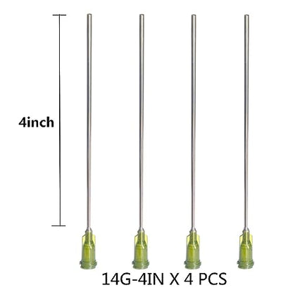 20 ml Syringe with Luer Lock Needles 4" and Storage Cap | Oil Injector | Glue Dispensing Applicator
