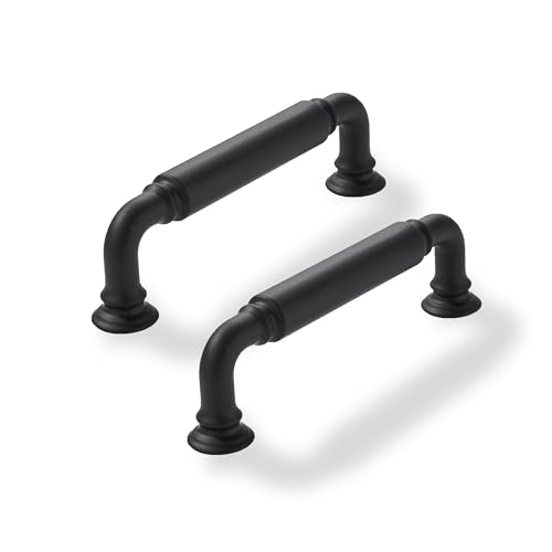 10 Pack 4 Inch Hole Center Matte Black Cabinet pulls Heavy-Duty Solid Cabinet Handle Hardware Suitable for cabinets Dressers Kitchens and Bathroom cabinets. - color: Matte Black, size: 4 inch Hole Center