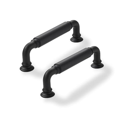 10 Pack 4 Inch Hole Center Matte Black Cabinet pulls Heavy-Duty Solid Cabinet Handle Hardware Suitable for cabinets Dressers Kitchens and Bathroom cabinets. - color: Matte Black, size: 4 inch Hole Center