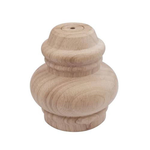 4'' Furniture Legs Wooden Unfinished Bun Feet for Sofa, Chair, Loveseat, Ottoman, Dresser Foot Set of 4