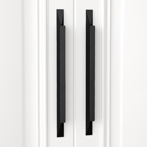 Peaha 10 Pack 7-9/16 Inch Hole Center Black Kitchen Cabinet Handles - color: Black-10pack, size: 7-1/2in Hole Centers