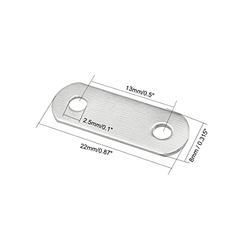uxcell Repair Plate, 22mmx8mm, Flat Fixing Mending Corner Brace, 10 Pack