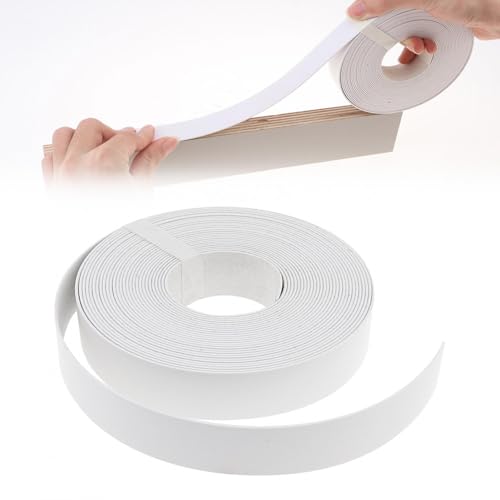 PVC Edge Banding, 7/8 inch * 25 Ft Pre-Glued Veneer Edging White - color: White, size: 7/8 inch * 25 ft (2.2 cm * 7.6M)