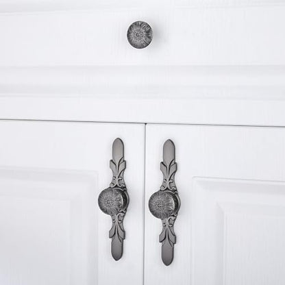 10Set Cabinet Knobs & Back plate, Gunmetal Grey Drawer Hardware for Kitchen - color: Gunmetal Grey