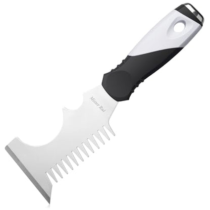Mister Rui 5-in-1 Paint Brush Comb & Roller Cleaner, Stainless, Hammer Base - color: Black+gray