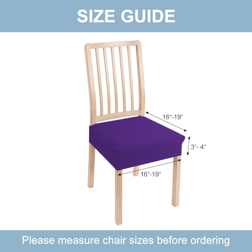Smiry Stretch Jacquard Seat Covers for Dining Room Chairs Set of 2 - color: Violet, size: Set of 2