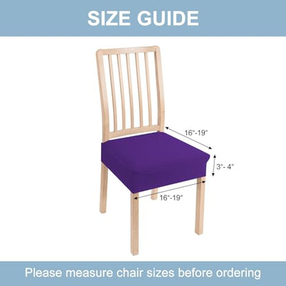 Smiry Stretch Jacquard Seat Covers for Dining Room Chairs Set of 2 - color: Violet, size: Set of 2