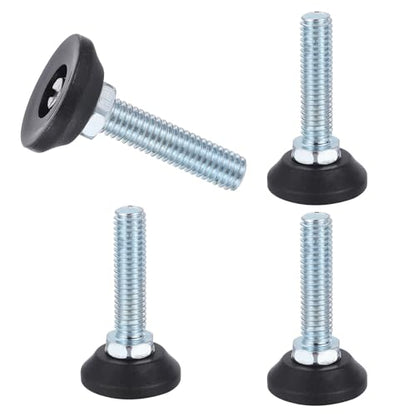 uxcell 3/8"-16 Thread Furniture Feet Levelers, 4Pcs 35mm l Adjustable Furniture Feet Screw in Threaded Leveling Leg Screw on Chair Foot Glides Leveling for Table Chair Cabinet Black - size: 3/8"-16 35mm