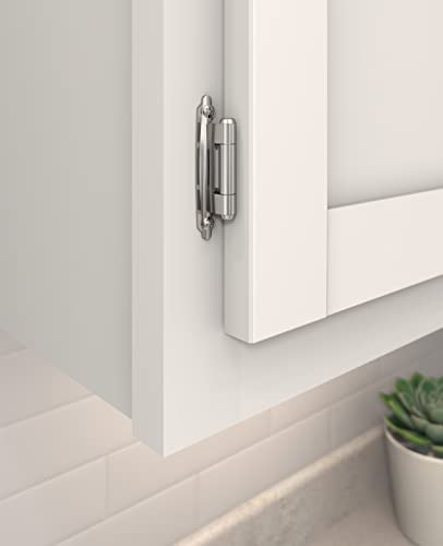 Amerock 1 Pair Variable Overlay Polished Chrome Face Mount Cabinet Hinge - color: Polished Chrome, size: Flat