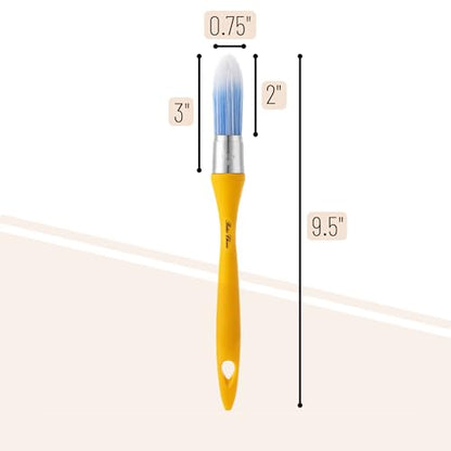 Bates- Trim Brush, 0.75 Inch, Edge Painting Tool, Trim Paint Brushes, Trimmer Edger, Trim Brush - color: Mustard Yellow, size: 0.75 inch, 1 Pack