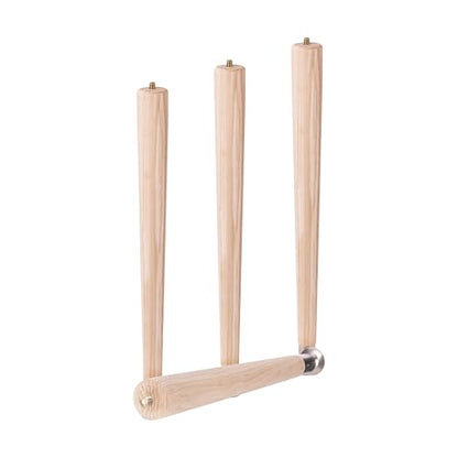 Waddell Round Taper Leg (4 Count, 16" H) | Self Leveling Quick Mount Wooden Legs with 5/16" #18 Hanger Bolt | Decorative Unfinished Furniture Legs for DIY Home Improvement | Mid Century Modern Decor - size: 16"H
