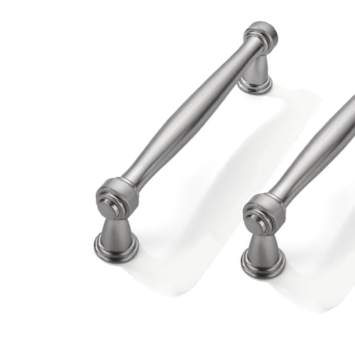 2 Pack 3-3/4inch(96mm) Center to Center Brushed Satin Nickel Cabinet Pulls Handles for Cabinets Cupboard Solid Heavy Duty Drawer Handles Dressers Kitchens bedrooms - color: Brushed Satin Nickel, size: 3-3/4inch(96mm) Center to Center